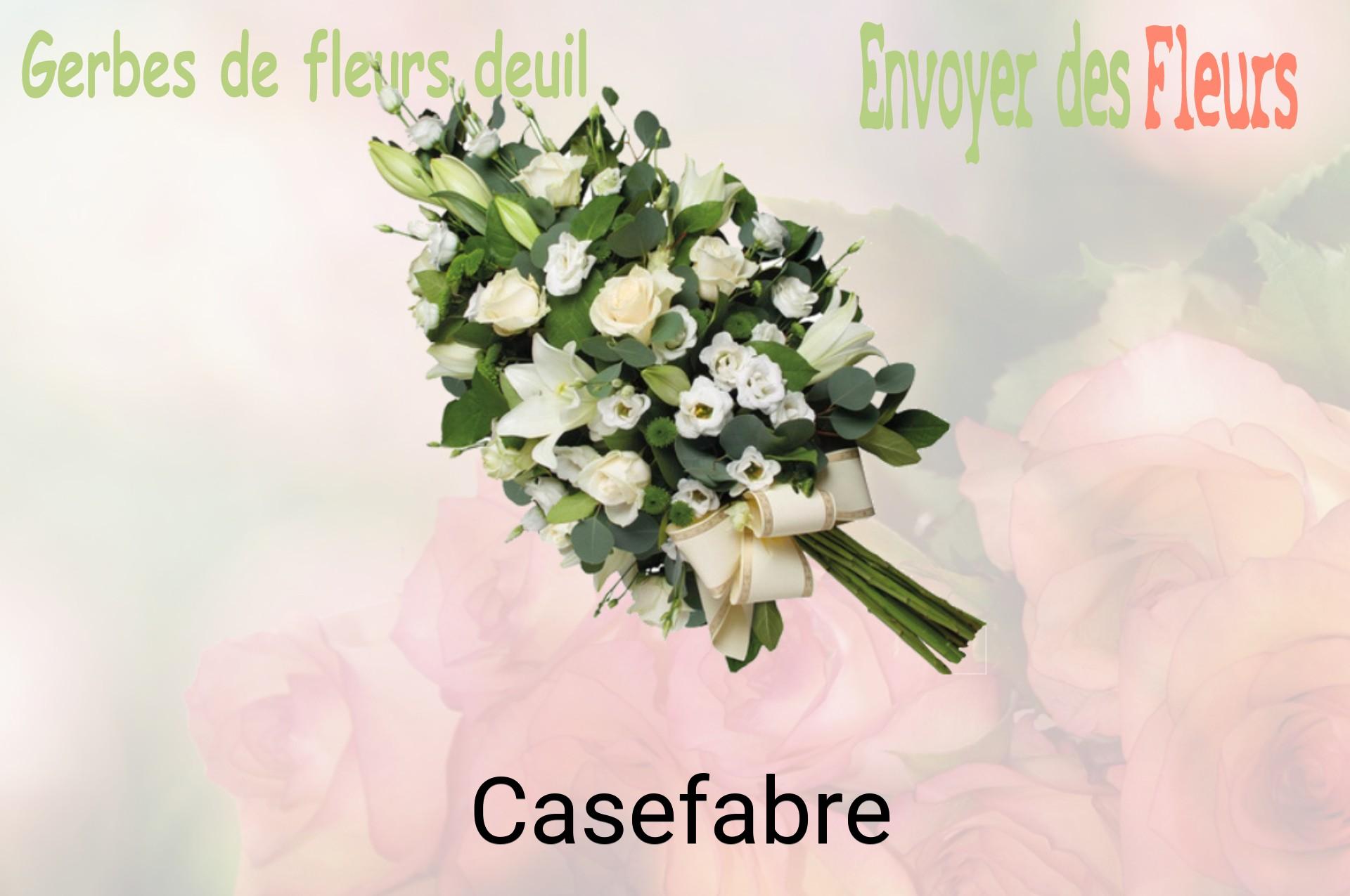 Gerbe de fleurs de deuil livrée à Casefabre